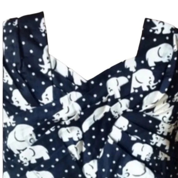 Anthropologie Porridge Elephant Print Strapless Dress, Size 6 - Picture 4 of 13
